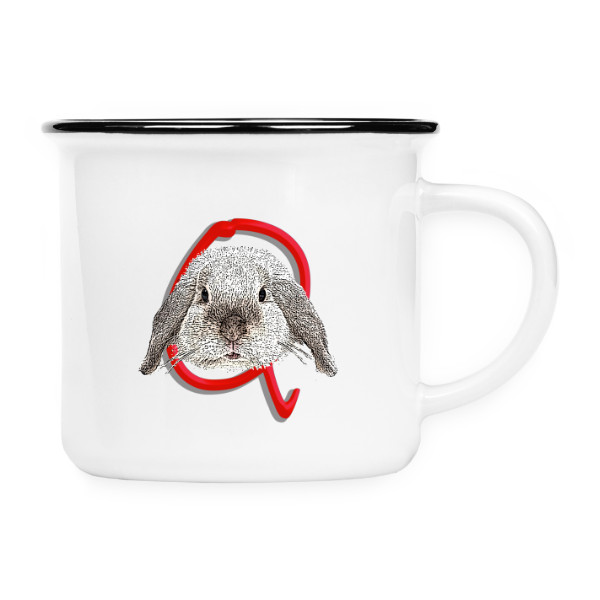 Keramikáček s potiskem Hrnek qanon kralik