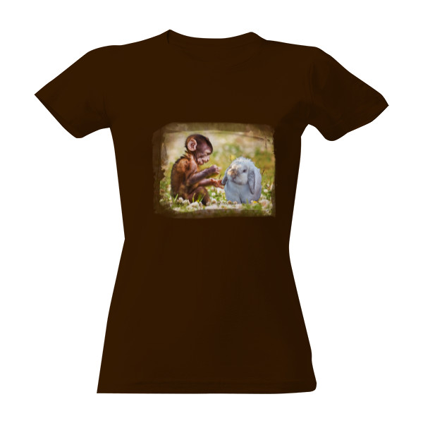 Tričko s potiskem králík a opice