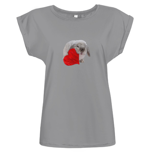 Tričko s potiskem králík a srdce