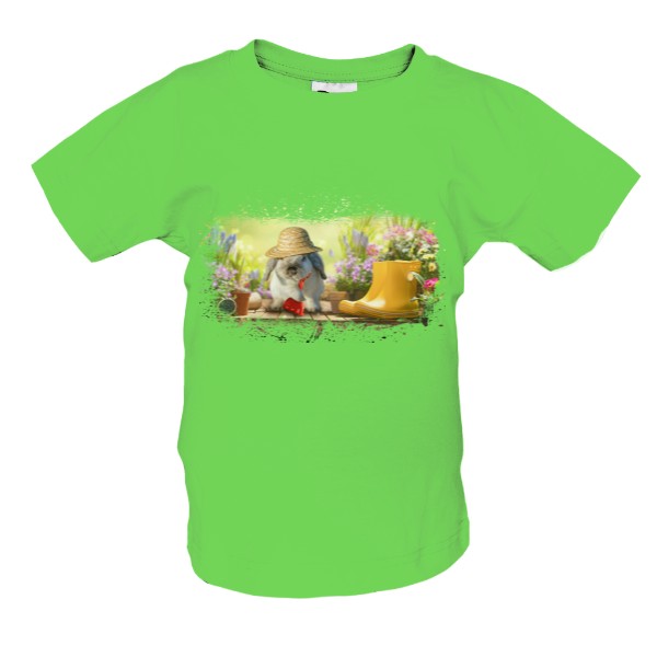 Tričko s potiskem králík malý zahradník