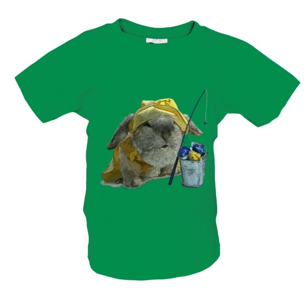 Tričko s potiskem Králík rybář