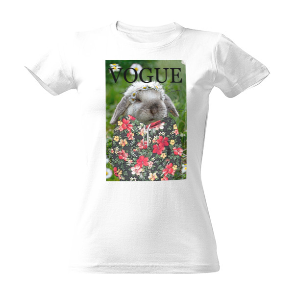 Tričko s potiskem Králík Vogue