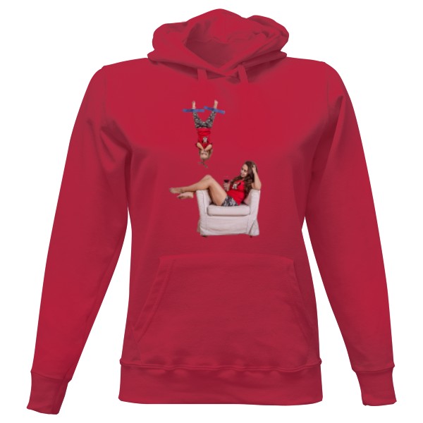 Dámská mikina s kapucí s potiskem spokojená máma