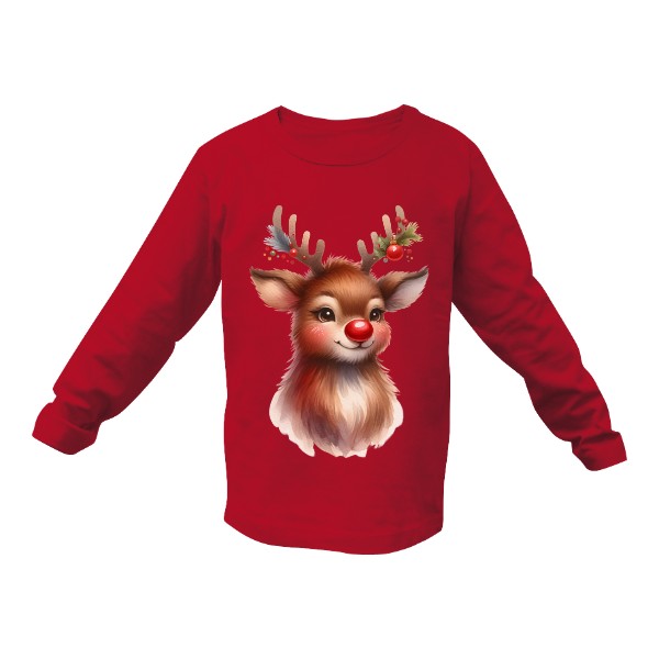 Tričko s potiskem Vánoční Rudolf